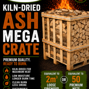 Kiln Dried Ash Firewood XL Mega Crate