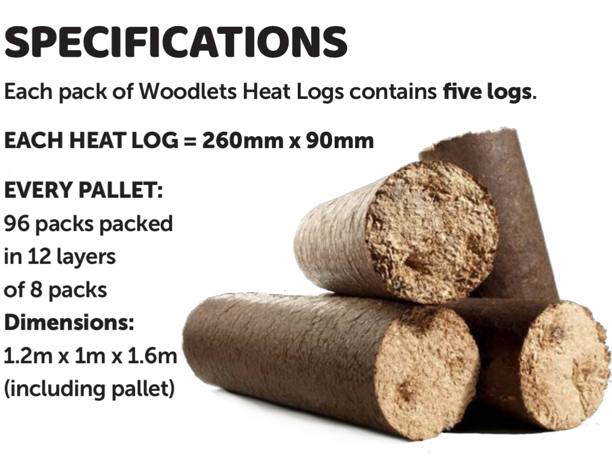 Woodlets Heat Logs Specifications