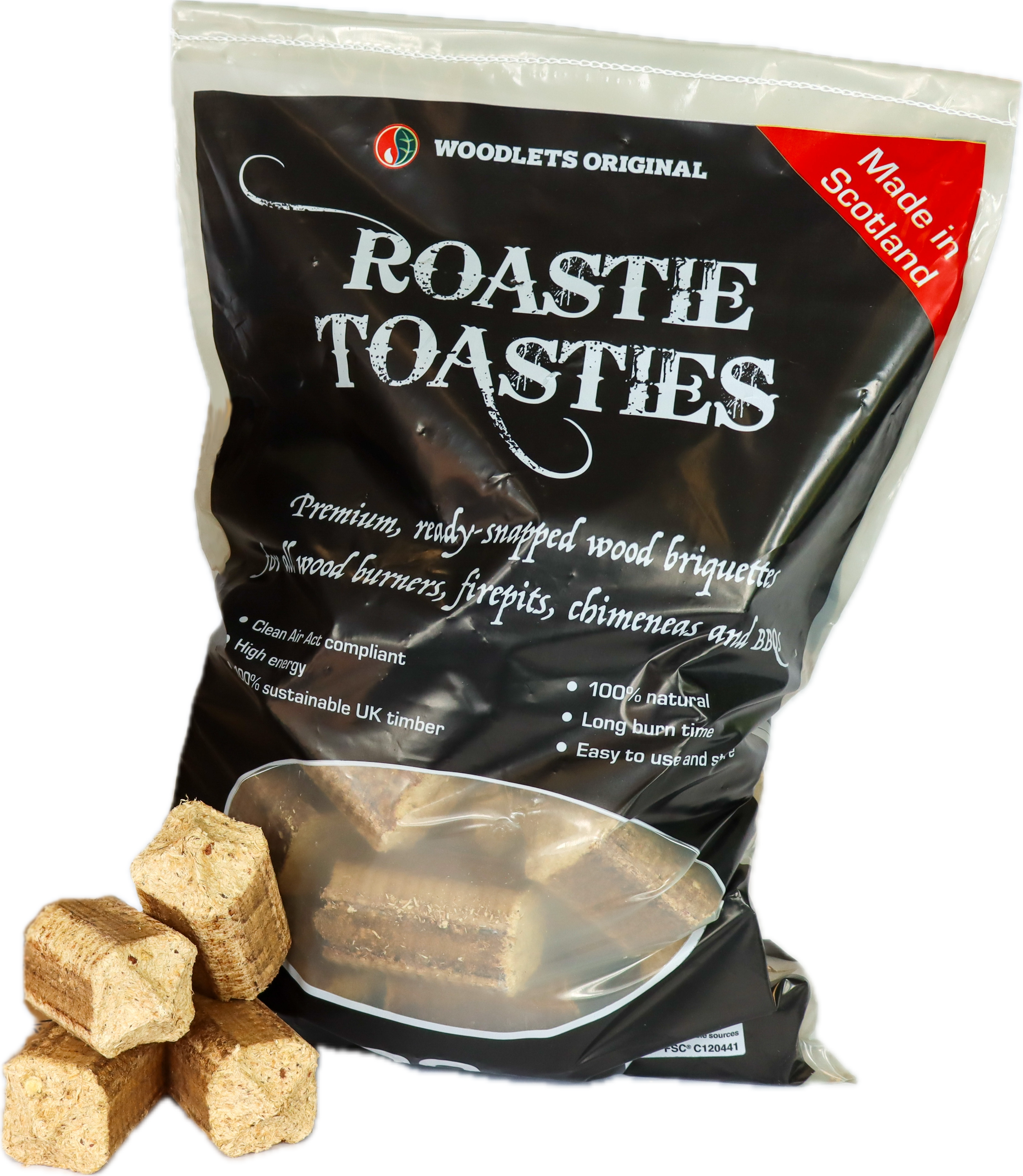 Roastie Toasties - Planet-Friendly Wood Briquettes. 20 x 20kg Bags