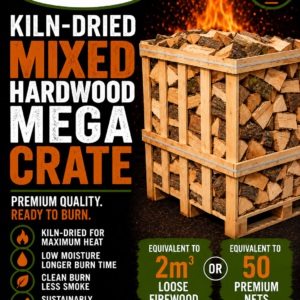 Kiln Dried Mixed Hardwood Firewood XL Mega Crate